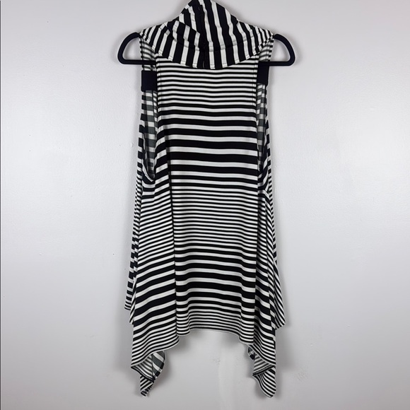 Joseph Ribkoff Monochrome Striped Sleeveless Open Cardigan Size 14 - Picture 11 of 11